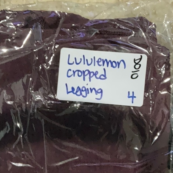 Lululemon In The Flow Crop II Bordeaux Drama Maroon Sz 4 - Picture 12 of 12